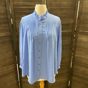 Ralph Lauren Sky Blue Ruffled Shirt